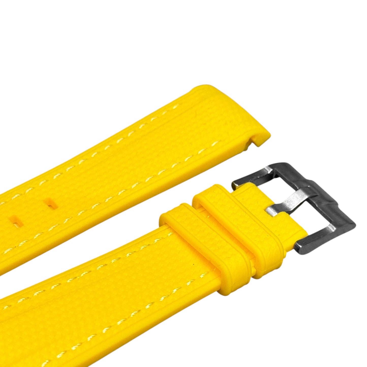 🎁 61M - Rubber strap Yellow with white stitching (100% off)