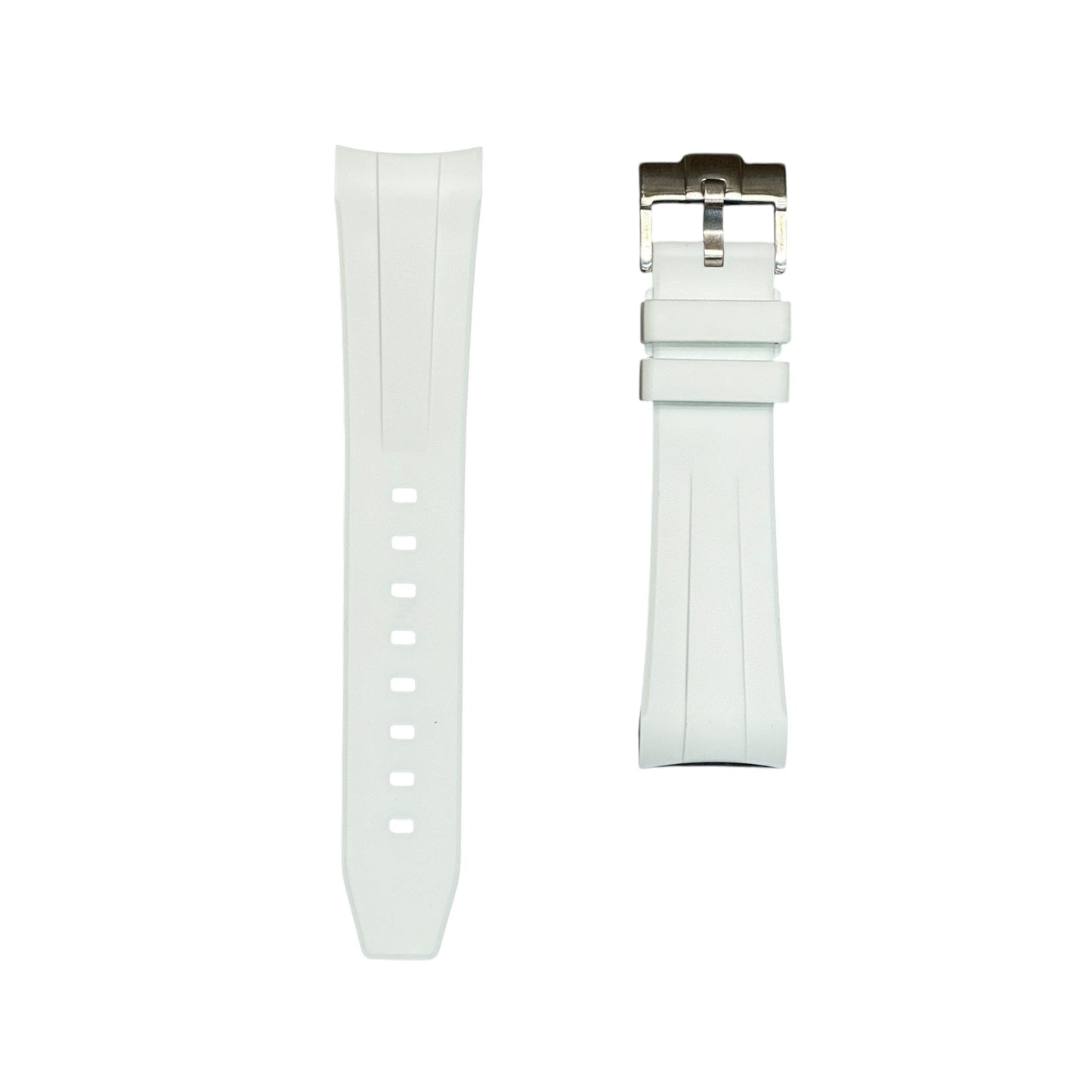 50F - White curve end Rubber strap for SW x BP Fifty fathoms