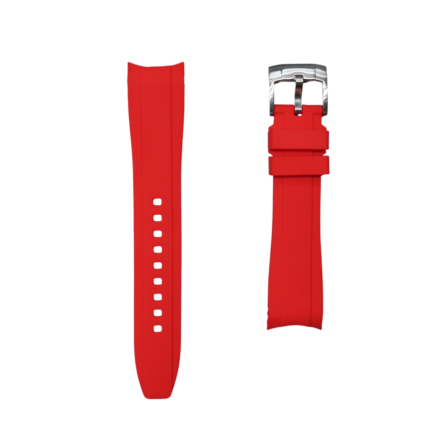 63M - Red Curve end rubber strap