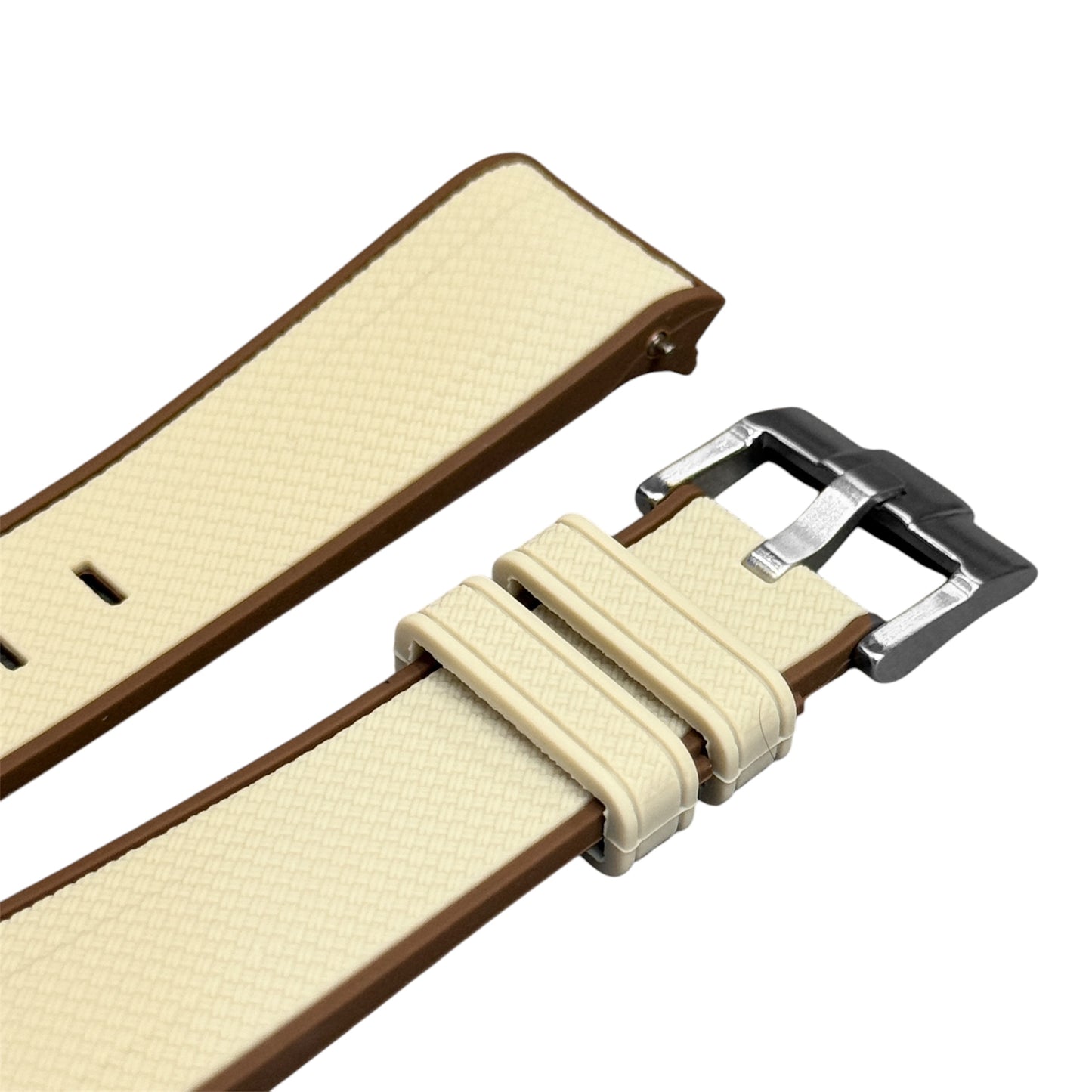 61M - Beige/Brown Rubber strap