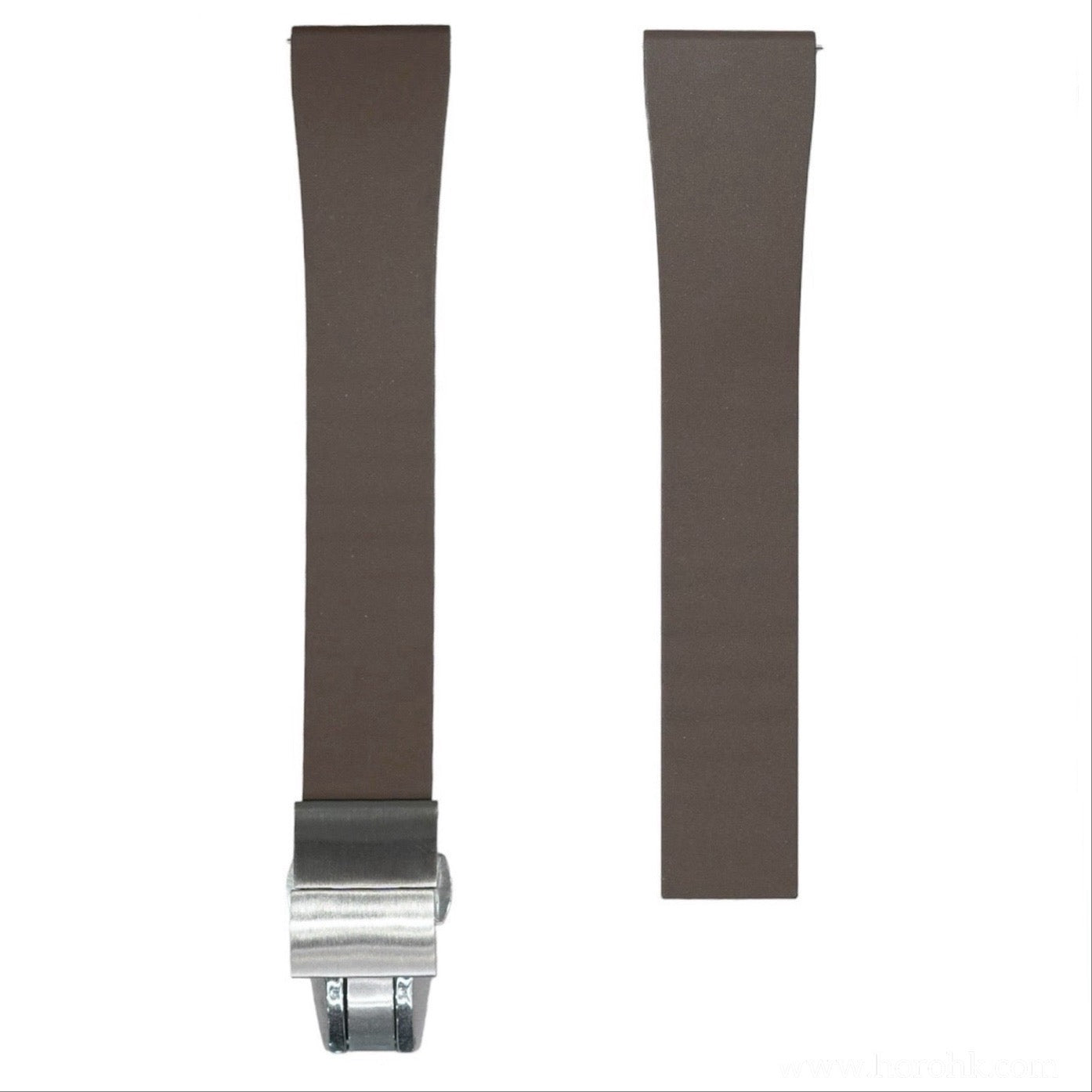 610 - Brown Adjustable FKM Rubber strap with clasps