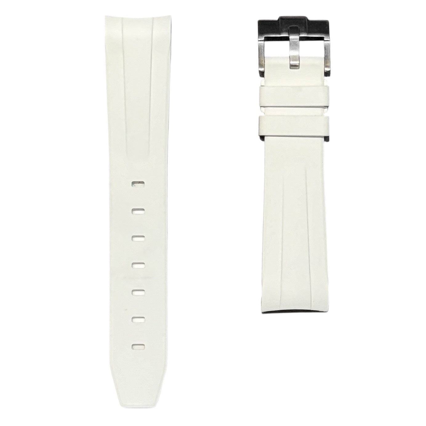 62M - White 20mm curve end FKM rubber strap
