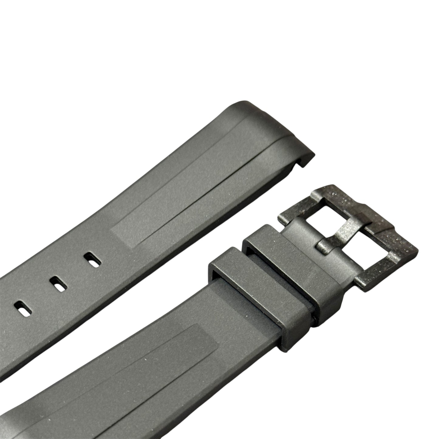 60M - Black Curve end Rubber strap