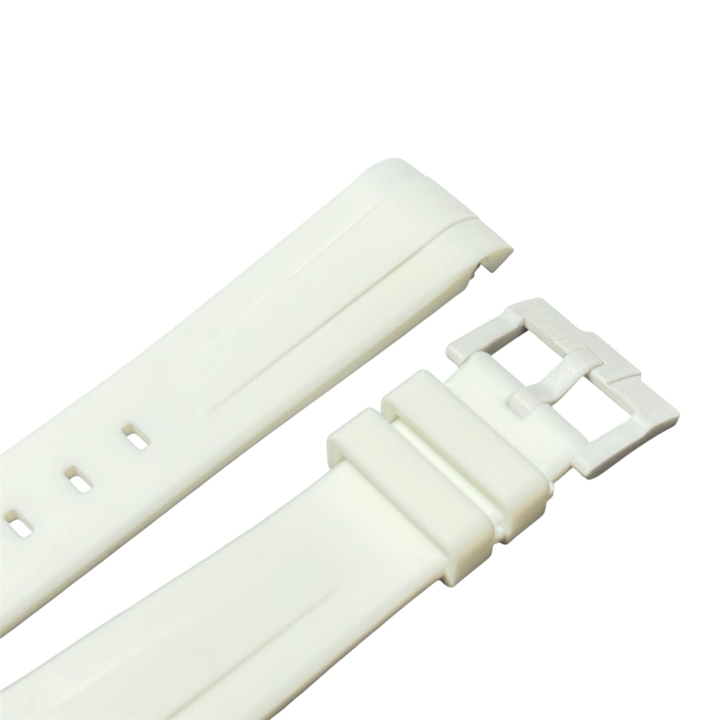 60M - White Curve end Rubber strap