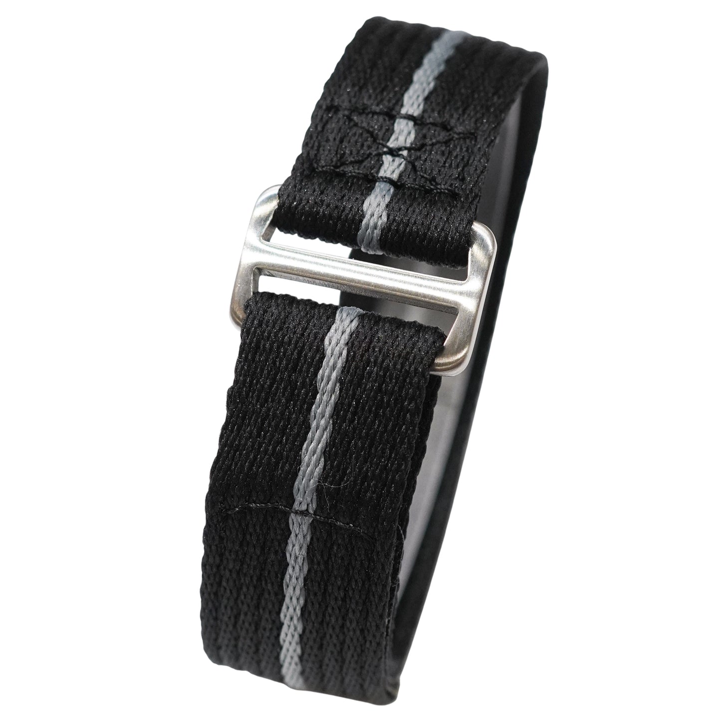 7B - Black/Grey Velcro Nylons Fabric NATO strap