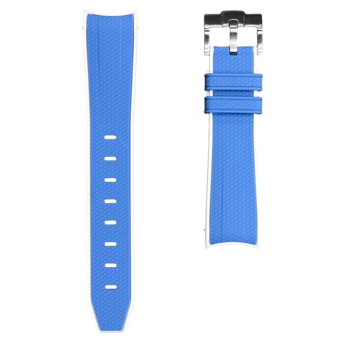 61M - Blue/White Rubber strap