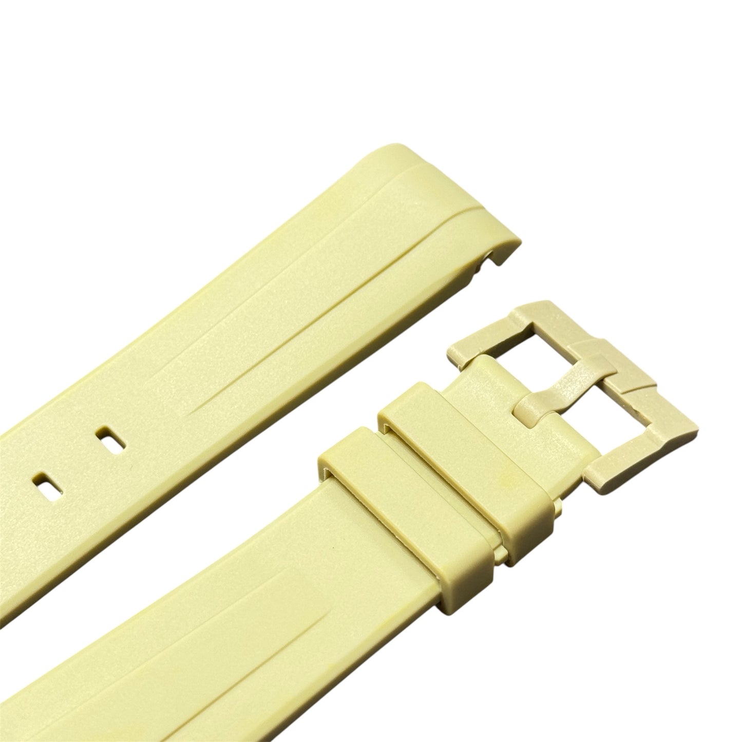 60M - Beige Curve end Rubber strap