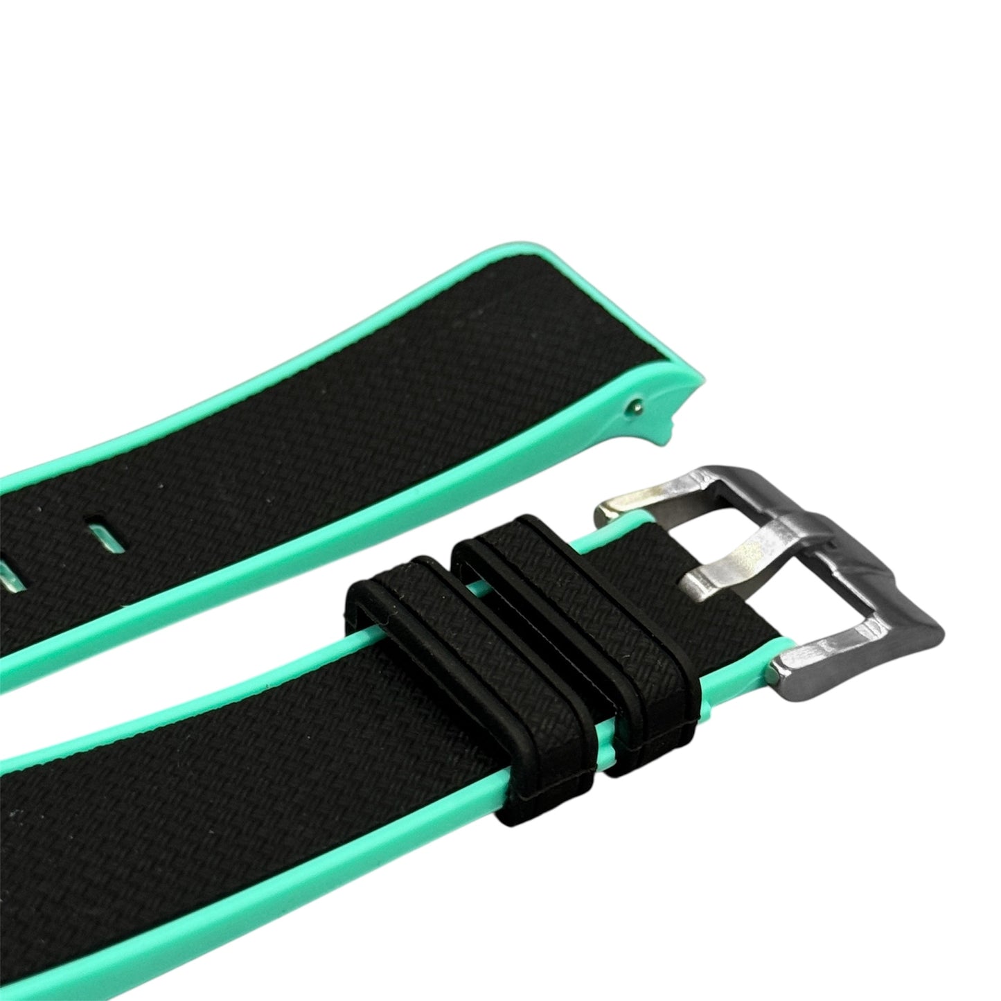 61M - Black/green Rubber strap