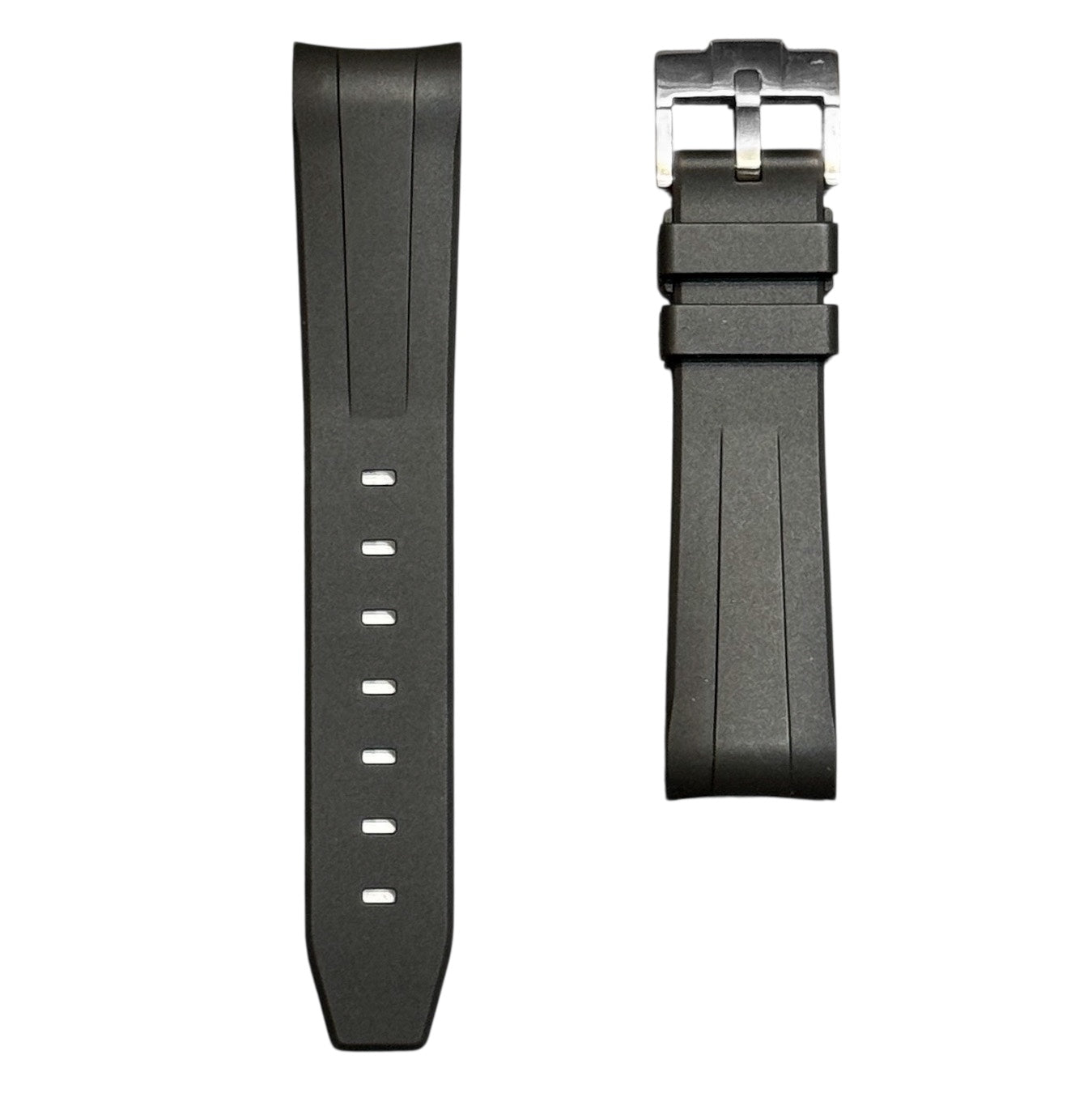 62M - Black 20mm curve end FKM rubber strap
