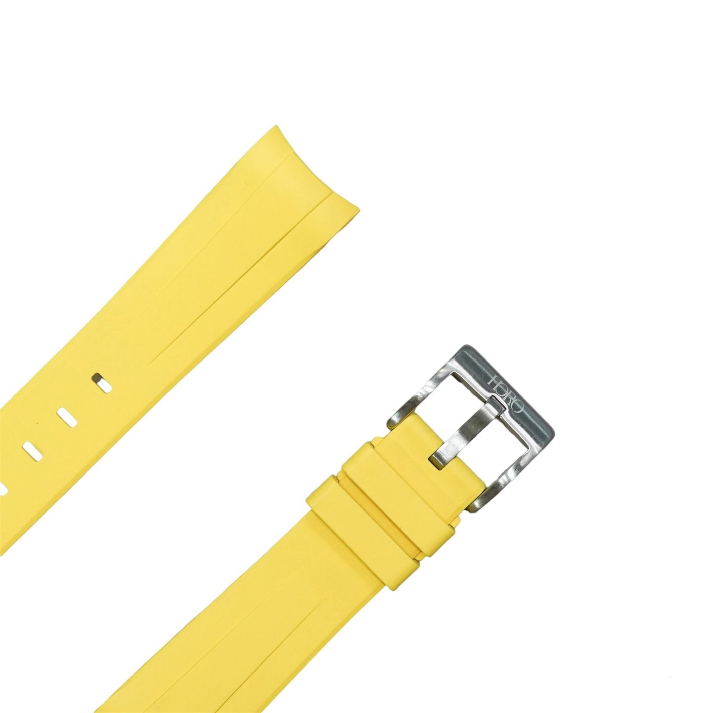 62M - Yellow 20mm curve end FKM rubber strap