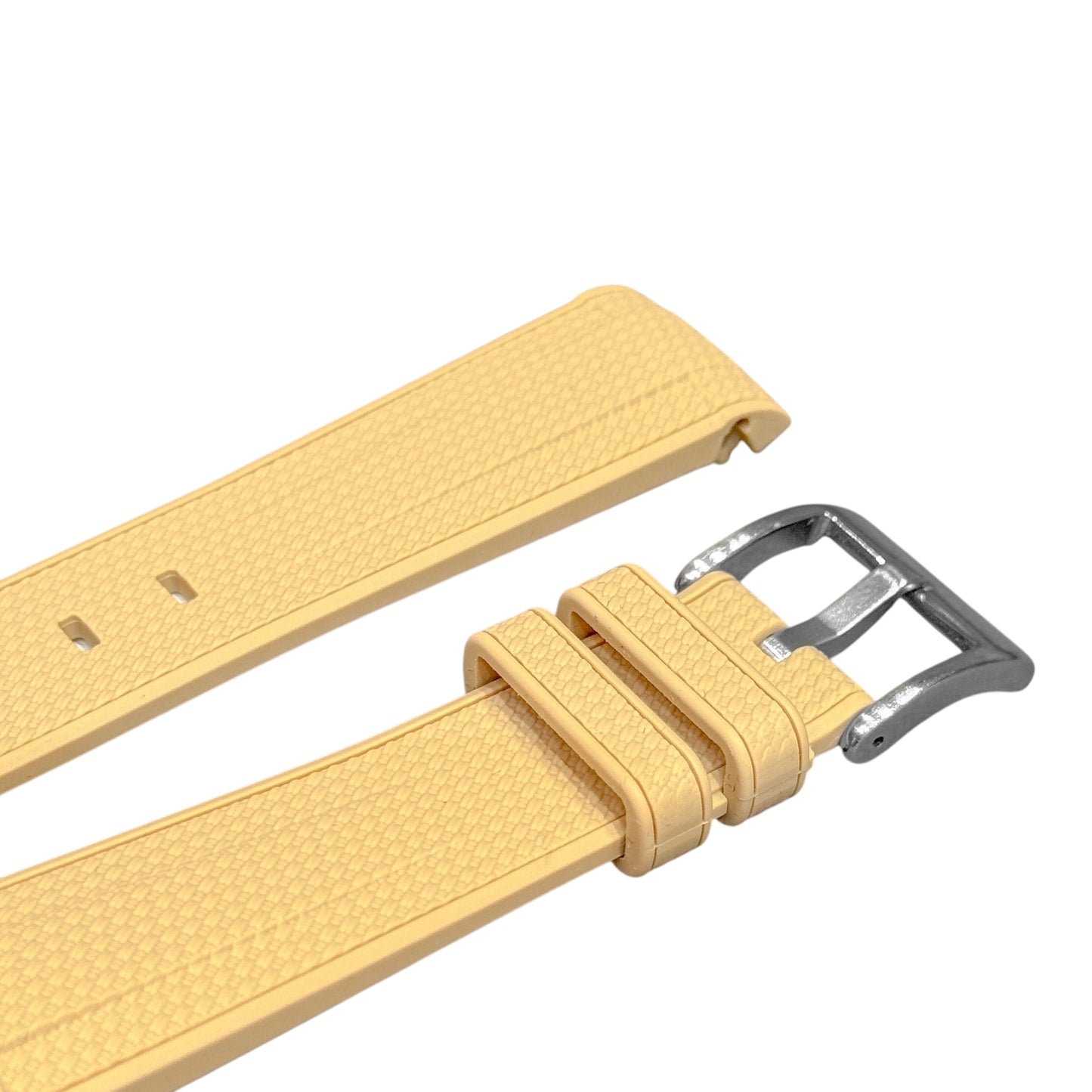🎁 61M - Rubber strap Nude with white stitching (100% off)