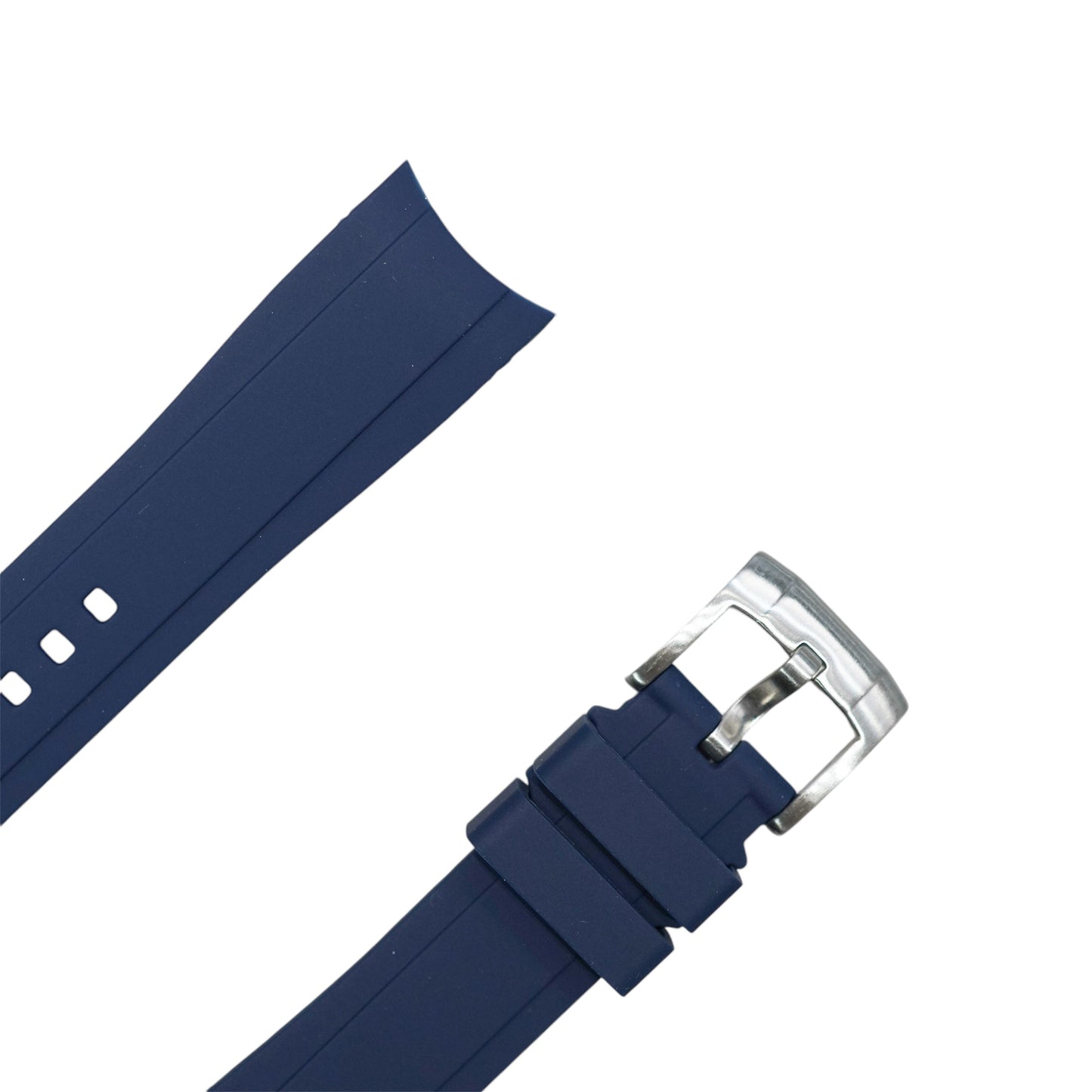 63M - Navy blue Curve end rubber strap