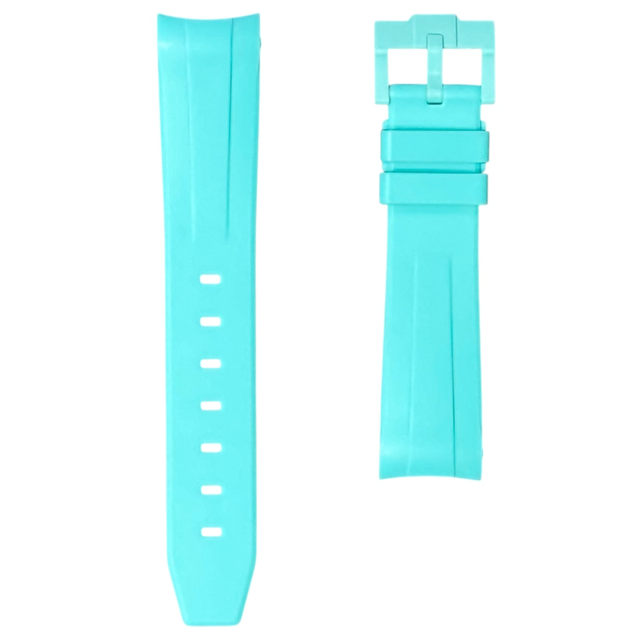 60M - Mint Green Curve end Rubber strap