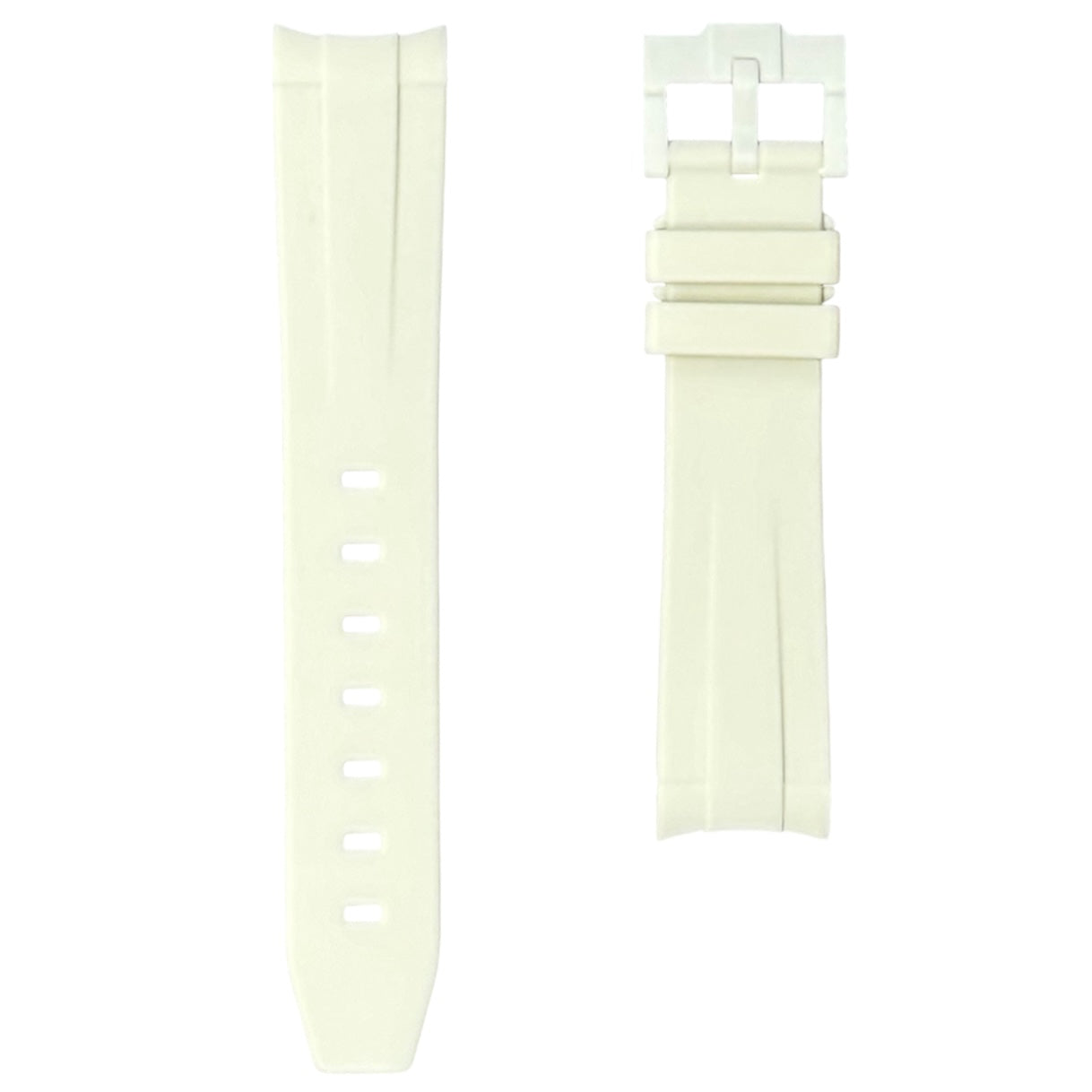 60M - Off white Curve end Rubber strap