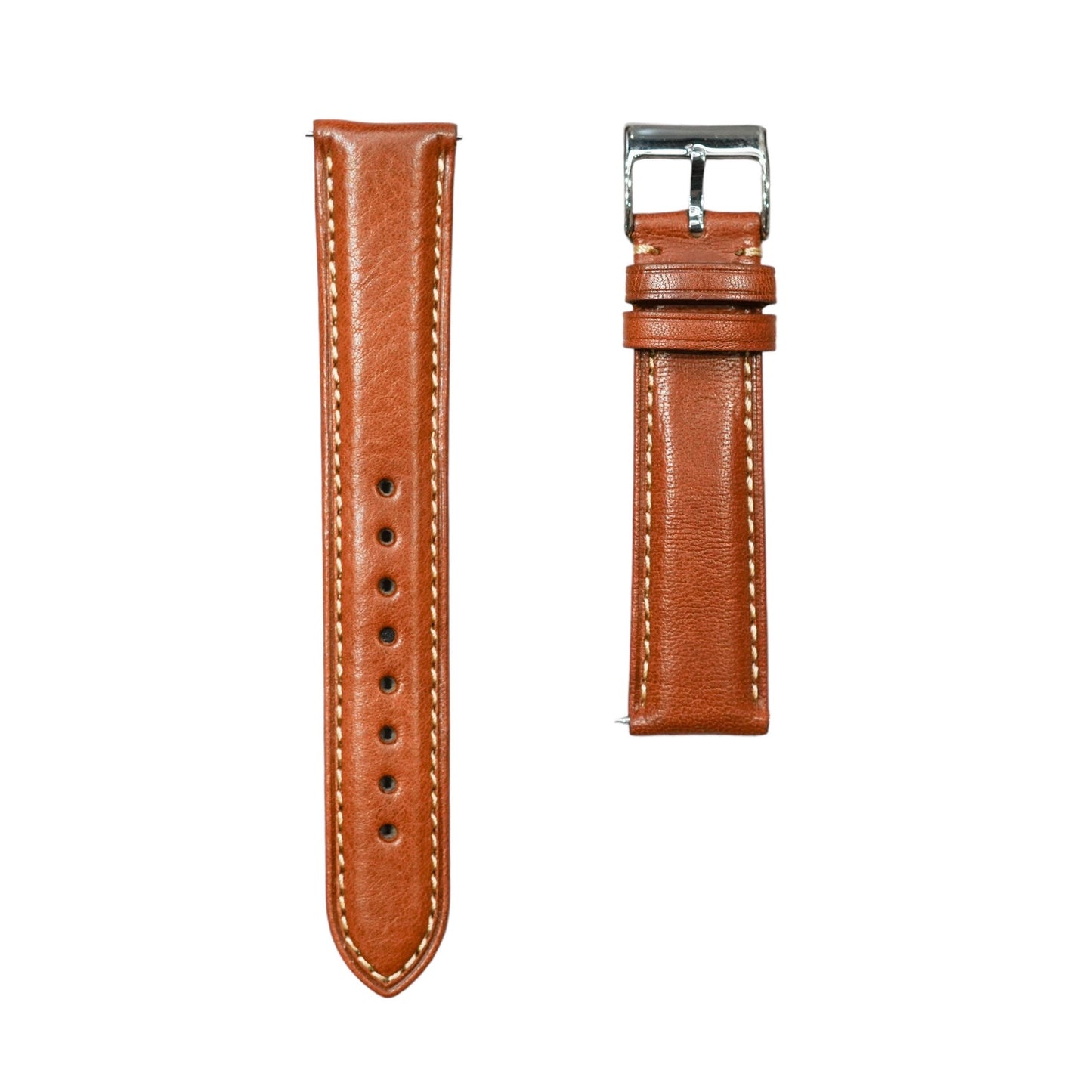 50M - Golden brown with beige stitching