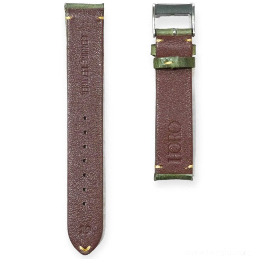102 - Vintage calf leather strap Green