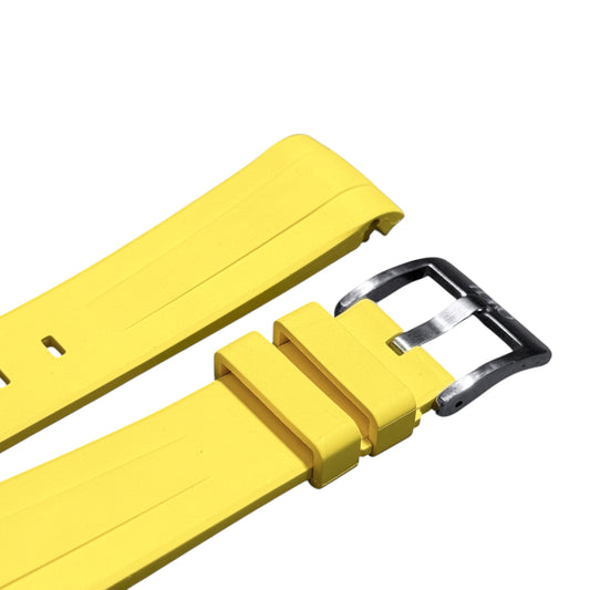 62M - Yellow 20mm curve end FKM rubber strap