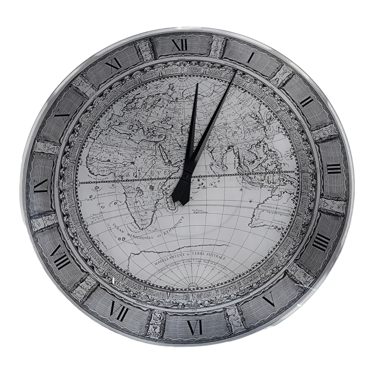 CHICCHE Tempered glass clock Wall clock (Mondo Antico) Ref.069 made in ltaly