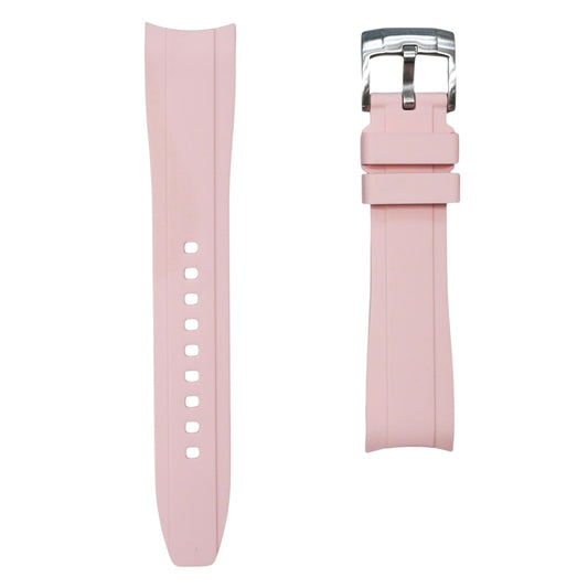 63M - Pink Curve end rubber strap