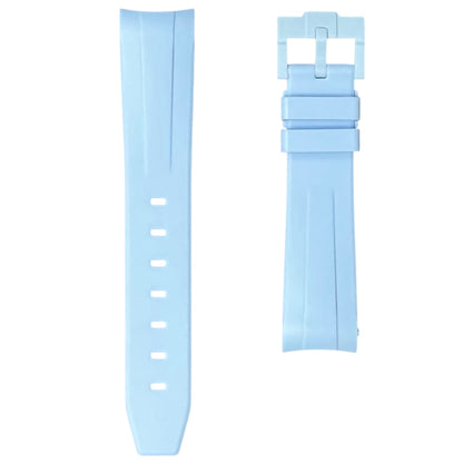 60M - Baby blue Curve end Rubber strap
