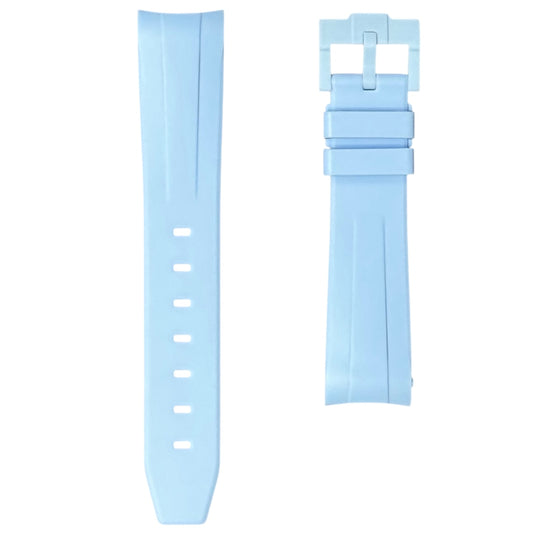 60M - Baby blue Curve end Rubber strap