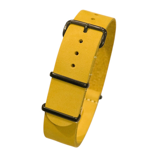 297 - Leather NATO Strap Yellow