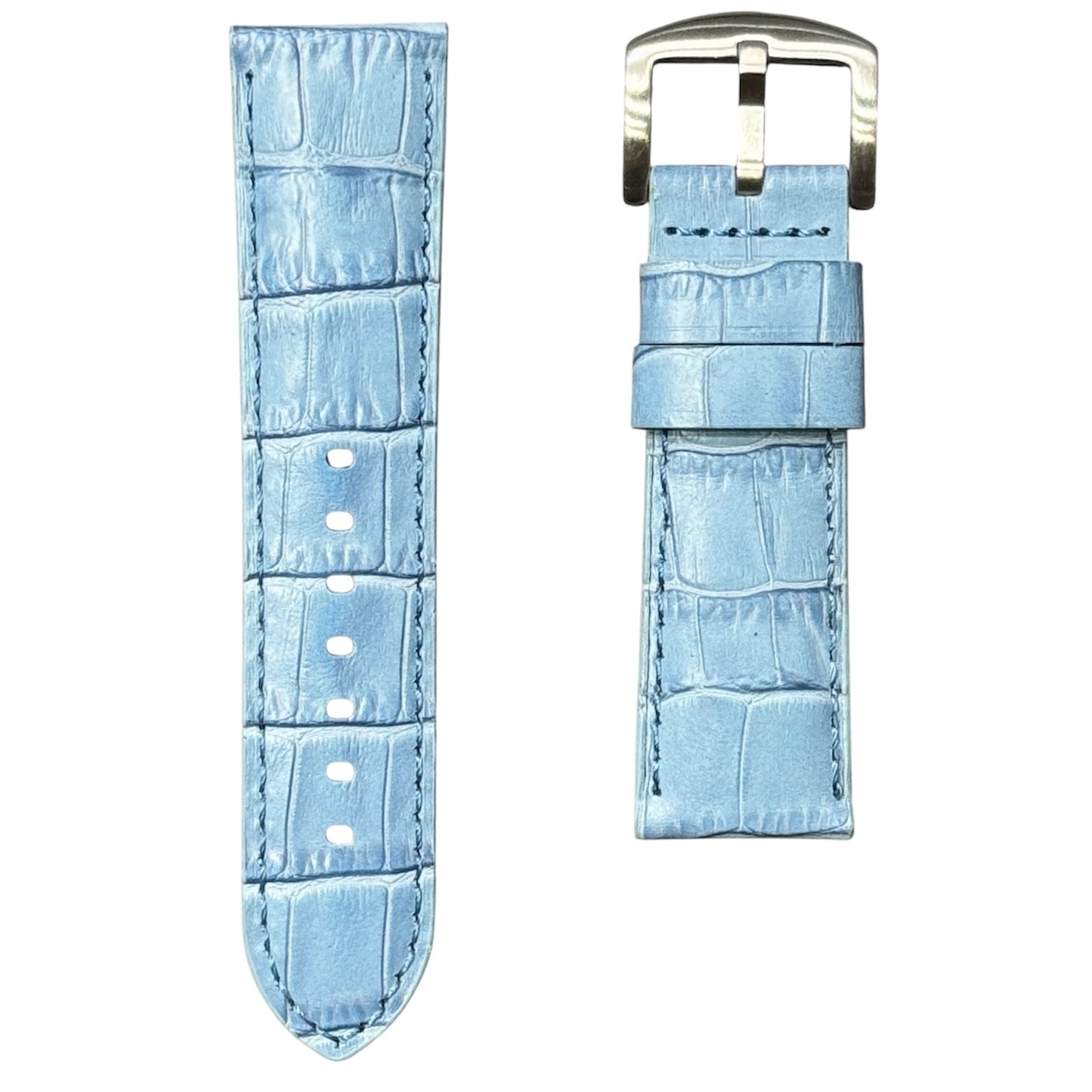 4A -  Baby blue Genuine leather strap