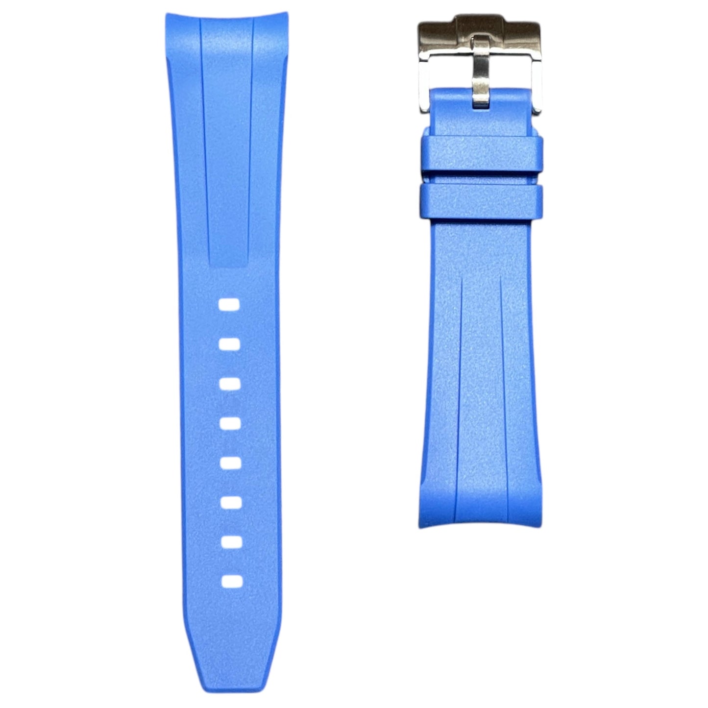 50F - Blue curve end Rubber strap for SW x BP Fifty fathoms