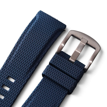 389 - Navy blue Curve end weave FKM Rubber strap