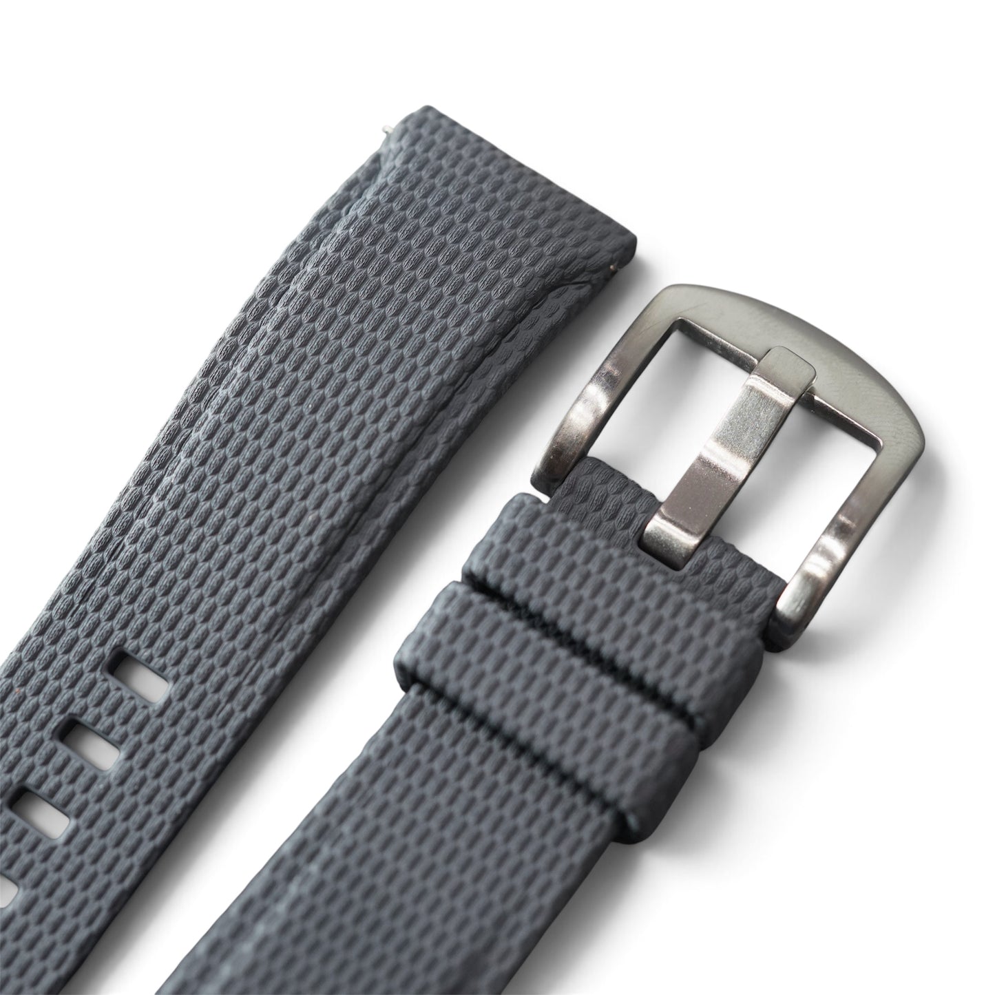 389 - Grey Curve end weave FKM Rubber strap