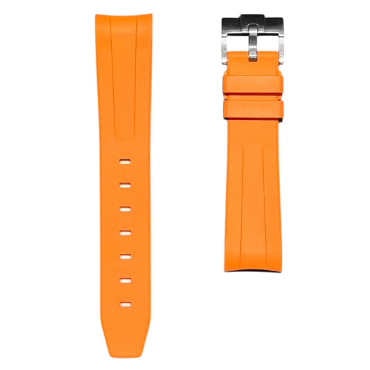 62M - Orange 20mm curve end FKM rubber strap