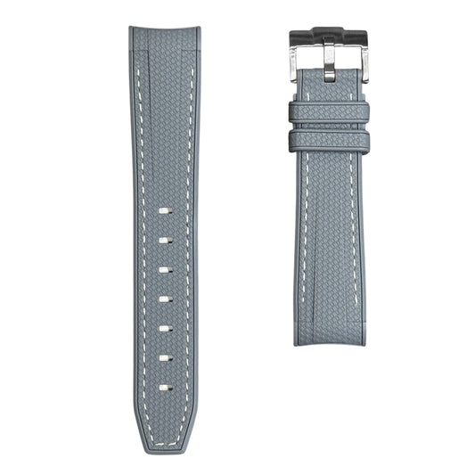 61M - Rubber strap Grey with white stitching