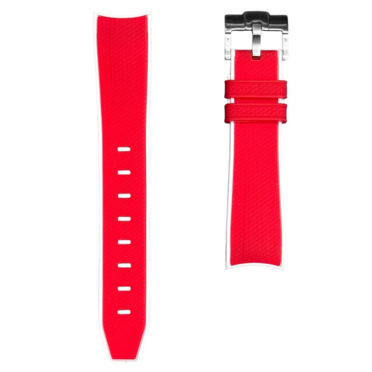 61M - Red/White Rubber strap