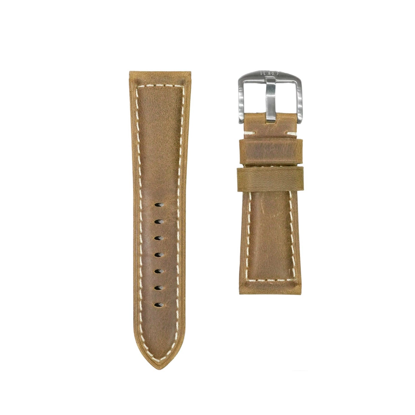 969 - Calf leather strap Matt Honey brown