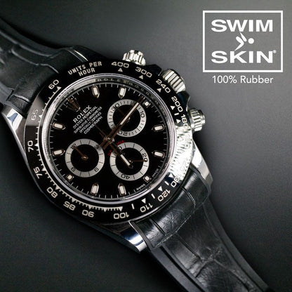 Rubber Strap for Rolex Daytona/GMT on Oyster Bracelet - SwimSkin® Alligator