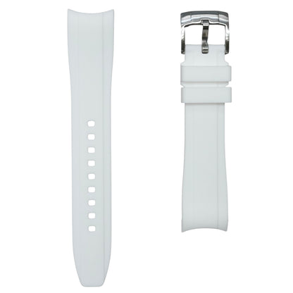 63M - White Curve end rubber strap