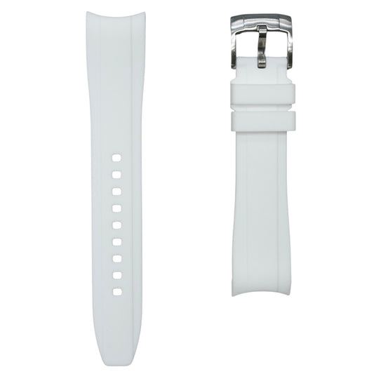 63M - White Curve end rubber strap