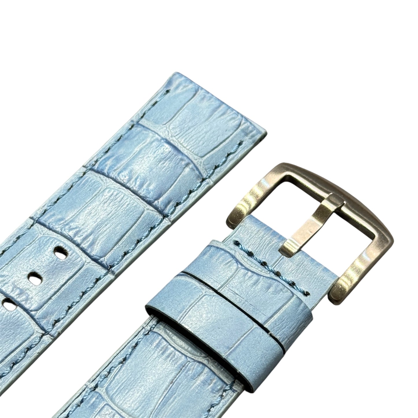 4A -  Baby blue Genuine leather strap