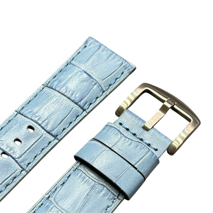 4A -  Baby blue Genuine leather strap