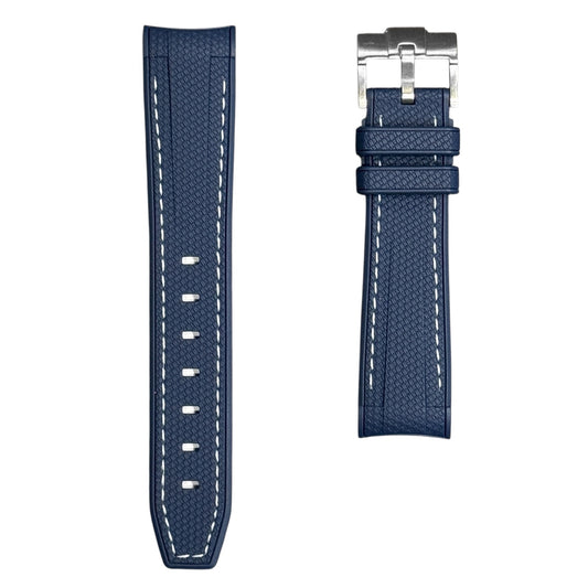 🎁 61M - Rubber strap Navy blue with white stitching (100% off)