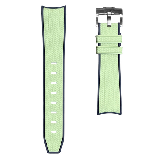 61M - Lime/Navy Rubber strap