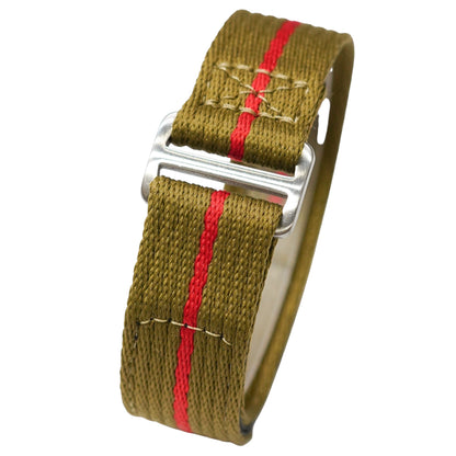 7B - Green/red Velcro Nylons Fabric NATO strap