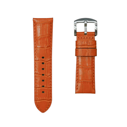 4A -  Orange Genuine leather strap