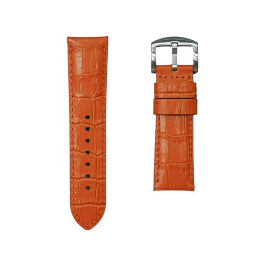 4A -  Orange Genuine leather strap