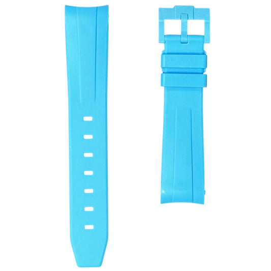 60M - Miami blue Curve end Rubber strap