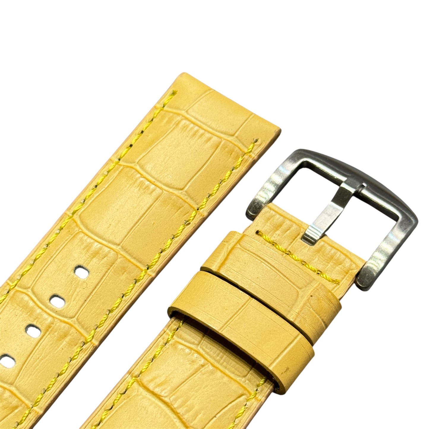 4A -  Yellow Genuine leather strap