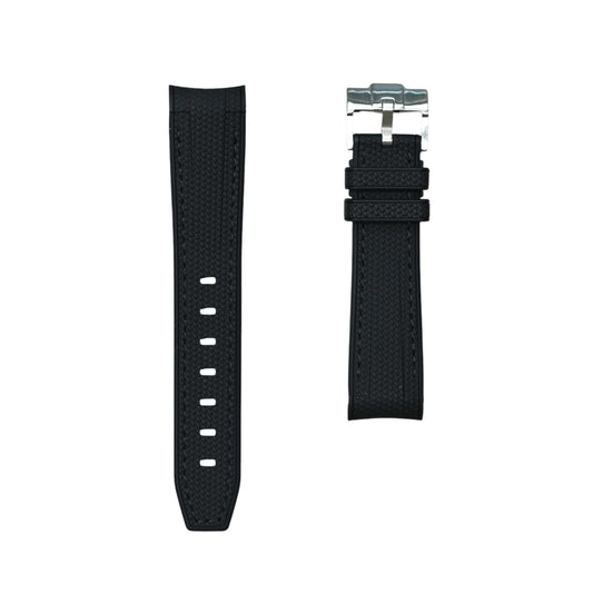 🎁 61M - Rubber strap Black with black stitching (100% off)