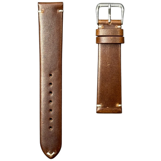 102 - Vintage calf leather strap Mud Brown