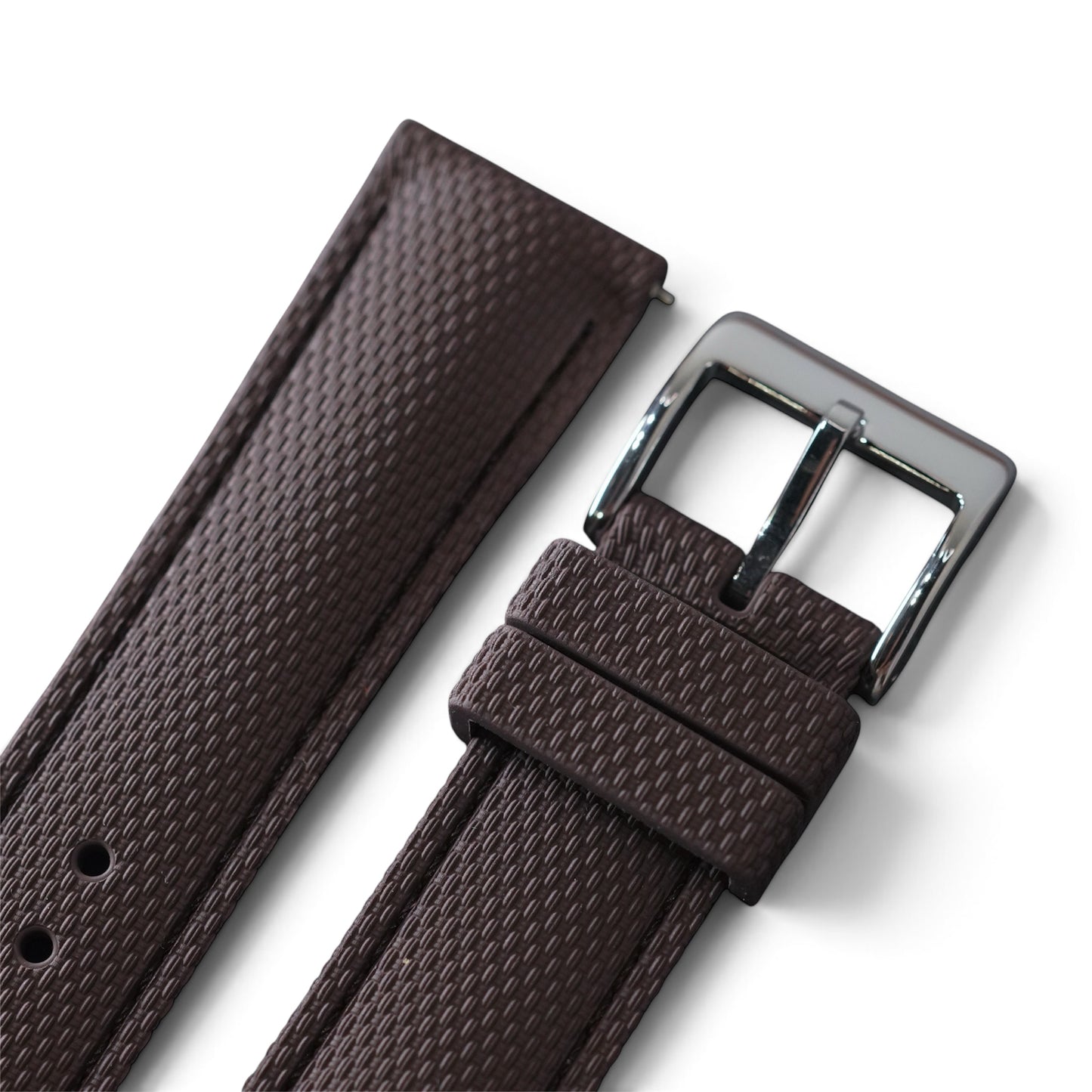 388 - Choco brown weave FKM Rubber strap