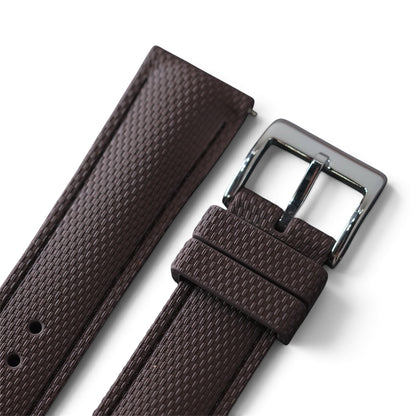 388 - Choco brown weave FKM Rubber strap